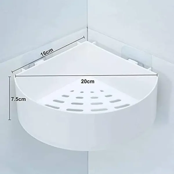 1pcs Plastic Bathroom Shelves - White - Corner Self - Image 6