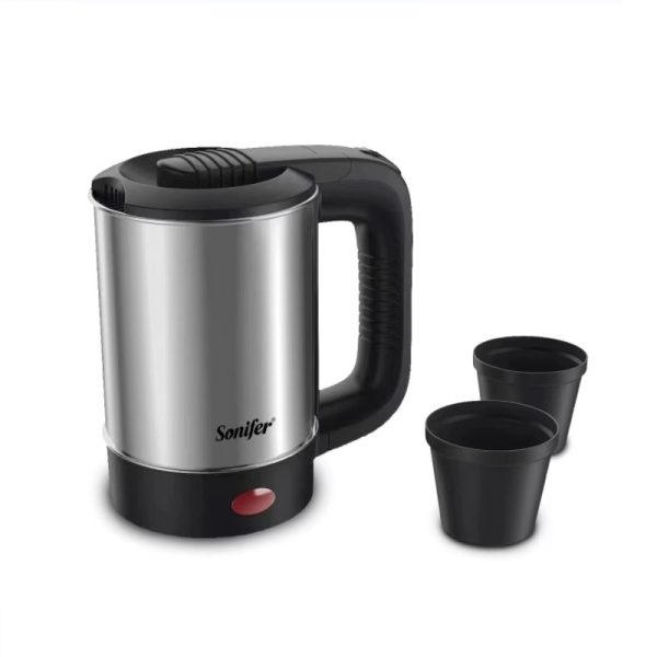 Sonifer SF-2099 household portable with 2 cups personal mini stainless steel travel electric kettle 0.5l - Image 3